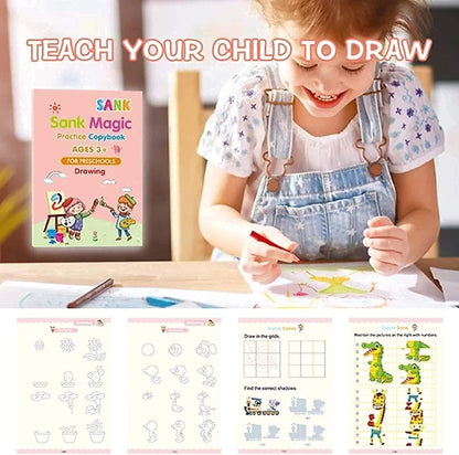 Bundle of 4 Magic Copybooks+1 MagicPen+10 Refills for your kids